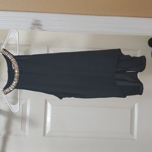 NWOT A'gaci Rhinestone Sleeveless Black Blouse